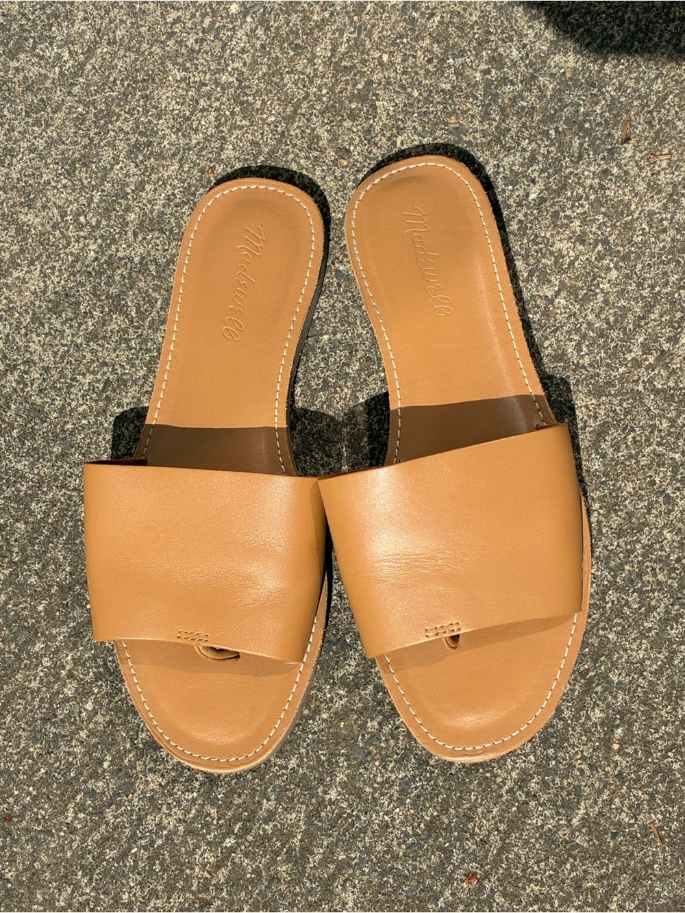 Madewell Boardwalk Post Slide Leather Sandals - Picture 1 of 4